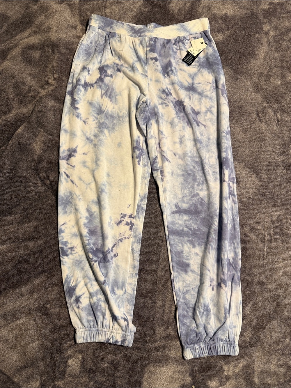 Ultra Flirt Tie-Dye Joggers — Women M in Light Blue & White